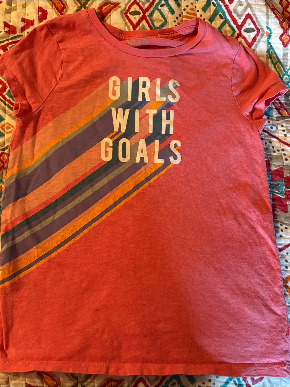 Peek Aren’t You Curious Girls With Goals Pink Graphic Tee - Girls Tee